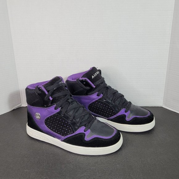 Airwalk Shoes - AirWalk Retro High Top Women's Athletic Shoe Black Purple Size 7.5